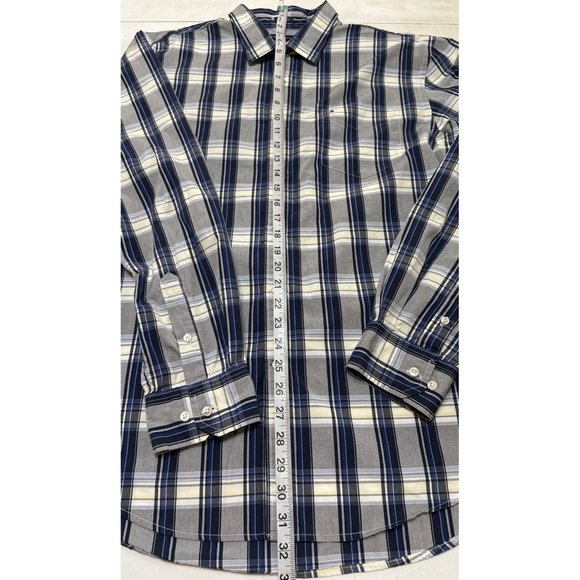 Tommy Hilfiger 80's 2 Ply Fabric Button-Down Plaid Shirt Custom Fit Men Size XL - Picture 8 of 16